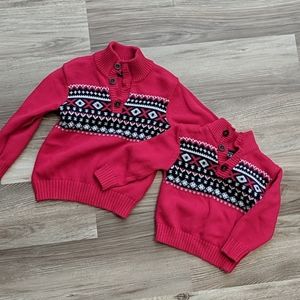 Matching toddler sweaters